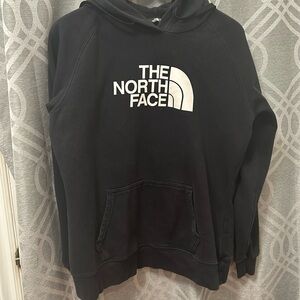 The North Face Womens Big Logo Pullover Hoodie Hooded Sweatshirt Black Size Lg